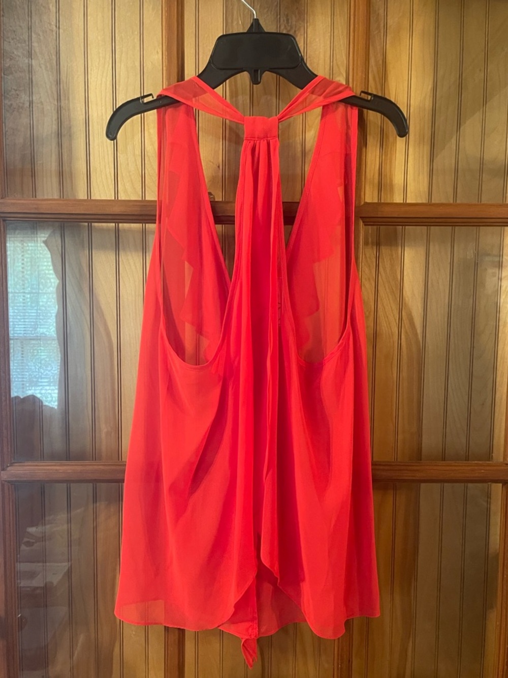 Women’s Red Ruffle Halter Style Neck Top - Picture 2 of 3